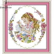 Cross Stitch Complete Set I Love Cross-Stitch (1) Figure Stitch Home Room Decor Stamped Counted Printed Unprinted 14CT 11CT Needlework