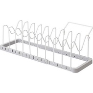 Yamazaki 3965 Under Sink Extendable Pot Lid & Frying Pan Stand, White, Approx. W 17.7-32.3 X D 7.9 X