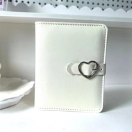 现货 简约纯色皮革爱心扣M5活页本m5日记本ins手账本便携口袋本记事本简约纯色皮革爱心扣M5活页本m5日记本ins手账本便携口袋本记事本