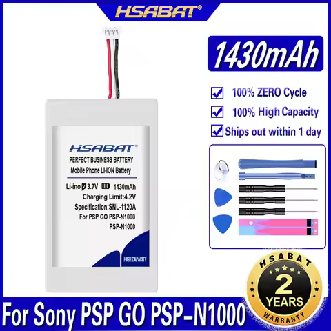 HSABAT LIP1412B 1430mAh LIP1412 Battery for Sony PSP GO PSP-N1000 N1001 N1002 N1003 N1004 Batteries