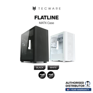Tecware Flatline TG MATX Case, 4 x 120mm Black Fans in 2 Color Options
