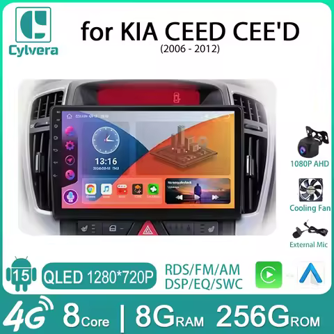 9 Inch QLED Carplay Android Auto Stereo for KIA CEED CEE'D 2006 - 2012 Car Radio Multimedia GPS Auto