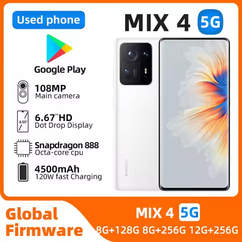 Xiaomi MIX 4 5g SmartPhone Snapdragon 888 plus 6.67inch Screen 256GB Rom 108MP Camera 4500mAh 120W C