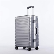 Trolley cases luggage ABS + PC Material Simple Trolley Case,Super Storage Luggage Bag,Wheels Travel Rolling Boarding,20"24"26" (Color : Silver, Size : 20inch)