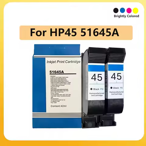 For HP 45 HP45 Ink Cartridge For HP45 45 Inkjet Plotter Remanufactured Black Inkjet Ink Cartridge Fo