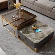 Taiwan Tea Luxury Red Rock Board Modern Light Household Net Coffee Table Simple Small Apartment Squa