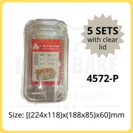 [Daily Bake] 4572-P My Chef Rectangle Aluminium Foil Tray with Clear Lid [5sets] 4572 P