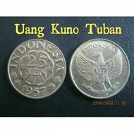 Uang Kuno Koin 25 Sen Tahun 1952, 1955, 1957