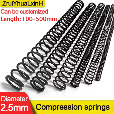 2.5mmWD 100-500mm Length 65MN Steel Long Springs 10-30mmOD - High Carbon Compression Coils for Indus