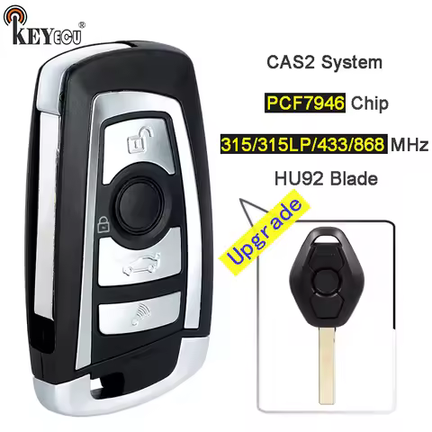 KEYECU 315/315LP/433/868MHz PCF7946 Chip Modified Folding Flip Remote Key Fob for BMW CAS2 1 3 5 6 S