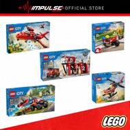 LEGO City Fire Series - Fire Rescue Motorycle , Helicopter , Plane , 4x4 Truck With Boat , 60410 / 6