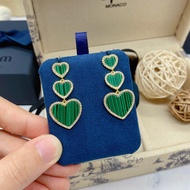 [Shopee Special Selection] Malachite Love Exquisite Earrings Birthday Gift for Girlfriend B98Y 301