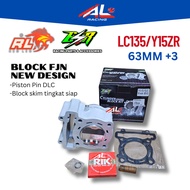 ESR MOTOR BLOCK NEW DESIGN FJN Y15ZR/LC135 63MM + 3 PISTON PIN DLC REDLEO