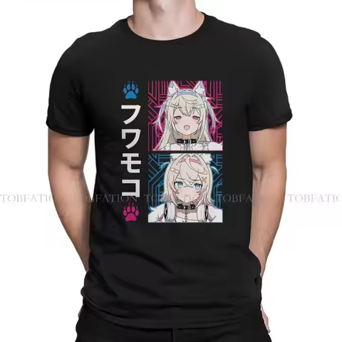 Hololive 100% Cotton TShirts Fuwamoco Advent Distinctive Men's T Shirt Hipster Tops