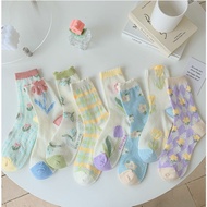 Flower Pattern Mesh Socks – 8 Designs