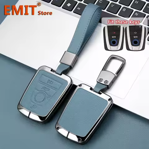 Zinc Alloy Leather Car Key Case for BMW I3 I8 Series Keychain Bag Shell Remote Holder Protection Cov