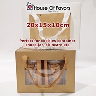 25pc 20x15x10cm Gift Box With String & Window Cookies Container Kotak Kuih Hari Raya Balang Biskut