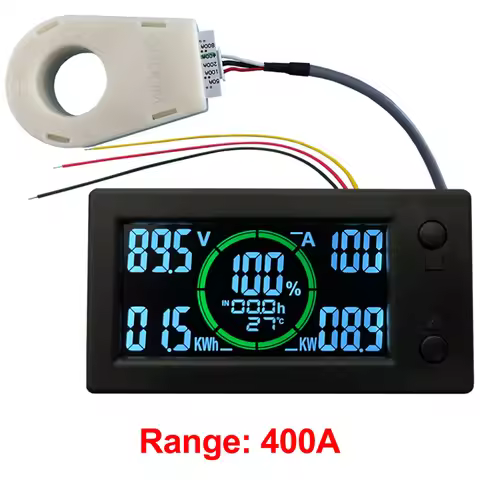 DC0-300V Current Voltage Meter Digital Mini Ammeter Voltmeter Gauge with Hall Effect Sensor Current 