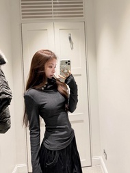 Fashionable Epaulette High Neck Bottoming Shirt