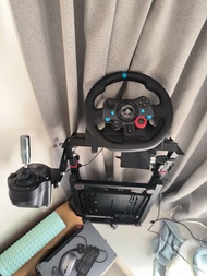 Logitech G29 賽車方向盤(跟車架、匙撻、中控鍵盤)