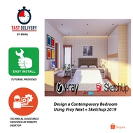 Design a Contemporary Bedroom With Sketchup 2019 + Vray Next Tutorial