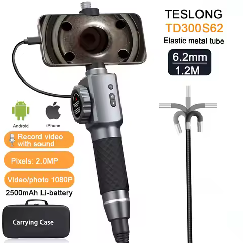 TESLONG 2.0MP 6.2mm Lens Two-way 210°Articulating Endoscope Camera for Android Ios Tablet Endoscope 