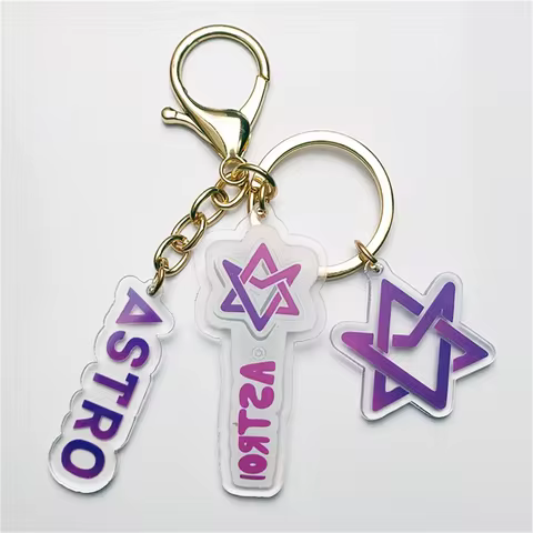 Kpop Keychain Lightstick Got7 Astro IU Keyring Bag Accessories High Quality Acrylic Pendant Gift for