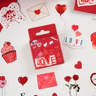 Penlab 46pcs Love Stickers Set Mini Red Heart Romantic Decoration Adhesive for Album Diary Gift Seal