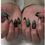Press On Nails Handmade Y2K Green