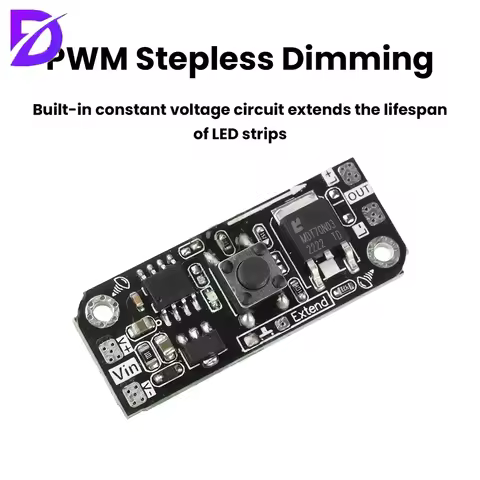 DC 5-24V Micro Switch Dimming Board LED Strip Driver Module PWM Stepless Dimming with Constant Volta