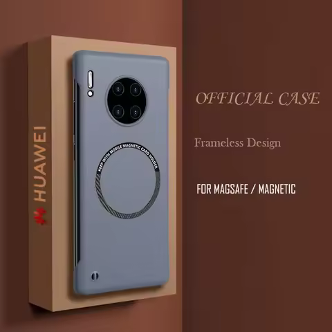 Magnetic Iron Plate Frameless Hard PC Phone Case For Magsafe Huawei Mate 50 40 30 20 Nova 9 SE Pro 8