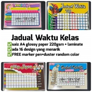 Jadual Waktu Kelas/ School Time Table/ Jadual Boleh Ubah/ FREE Marker Pen+Duster