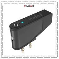 TRAVELMALL AIRPLANE PRO HEADPHONE-JACK BLUETOOTH ADAPTER WITH FOLDABLE DUAL PRONG JACK