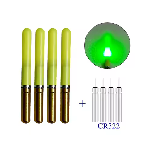 4PCS Electric Light Fishing Glow Stick+4 CR322 Luminous Glow Stick Ocean Sea Fishing Electric Rod Li