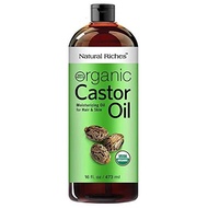 Natural Riches Organic Castor Oil Cold pressed USDA certified for Dry