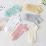 Solid Color Summer Spring Autumn Pure Cotton Socks Socks Low-Top Trendy Shallow Mouth Boat Socks Deodorant Socks Women Women Women Socks Women 100% Korean Version