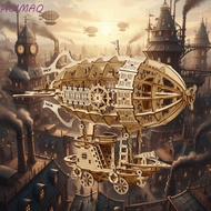 HUIMAO Airship Model, Wooden Construction 3D Puzzle 3D Wooden Puzzle, Puzzle Toy Hand Craft Mechanic
