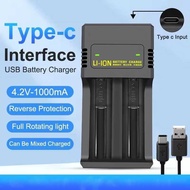 MKR 4.2V 2 Slots 18650 14500 26650 21700 Lithium Ion USB Battery Charger Portable Travel USB Charger