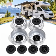 ECYOU 4PCS Trailer Hub Dust Cap, Heavy Duty with Rubber Plug Trailer Axle Dust Cap, Durable 2.44 Inc