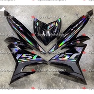 COVERSET VELOZI BLACK PELANGI CARBON Y15 V1/V2 SIAP TAMPAL