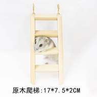 【CoCo Pets】 Hamster Wood Ladder Stairs Landscaping Fence Swing Hammock Platform Soft Decoration Supplies Furniture Djungarian Hamster Toy Long aubC