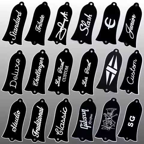 2 holes 2 Ply Black Bell Shape Custom Truss Rod Cover Plate For For Gibson SG Les Paul Bass LP Stand