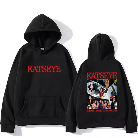 Vintage KATSEYE Fashion Hoodie Men Women New Autumn Winter Streetwear Hip Hop KATSEYE Long Sleeve Pu