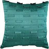 The HomeCentric Teal Shams, Pintucks Textured Cushion Shams, Pack of 2, 60x60 cm (24"x24") Shams, Square Silk Cushion Shams, Solid Modern Cushion Shams, Solid Color Pillow Shams - Sophistication