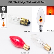 E12/E14 (THL T20 15W)/(C7 3W/6W) Incandescent Filament Fridge Tubular Bulb/Flame Flicker Bulb/Chili 