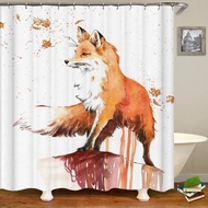Fox Art พิมพ์ม่านอาบน้ำ 12 ตะขอใหม่ผ้าโพลีเอสเตอร์กันน้ำม่านอาบน้ำ