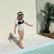 Korean Girls Swimming Suit Lovely Kids One-Piece Beachwear 1-9y Swimsuit Swimwear Cute Bathing Wear 