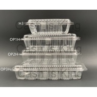 OPS - H3 - BENXON Plastic Tray [ 100pcs± ] Bakery Disposable Plastic Clear Food Box - Bekas Makanan 