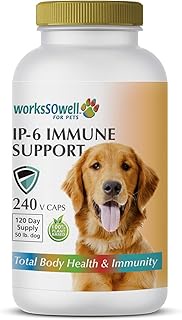 1-TDC WorksSoWell IP-6 Immune Support for Dogs – 240 V-Caps – Helps Promote Healthy Bones, Teeth, Ki