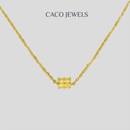 CACO 999 Pure Gold Pendant Necklace "Barrel" with 18K Gold Plated Chain (1 Piece)
